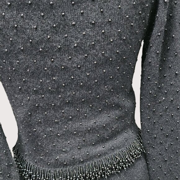 Ports Two Piece Black Angora Beaded Set - Picture 7 of 9